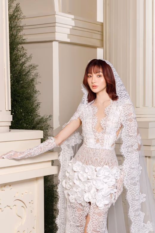 THE HOODED LACE CAPELET & 3D PETAL BODICE